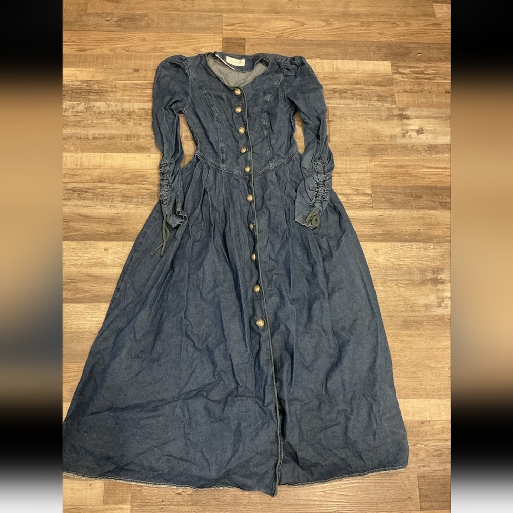 Cottagecore Denim Blue Dress
